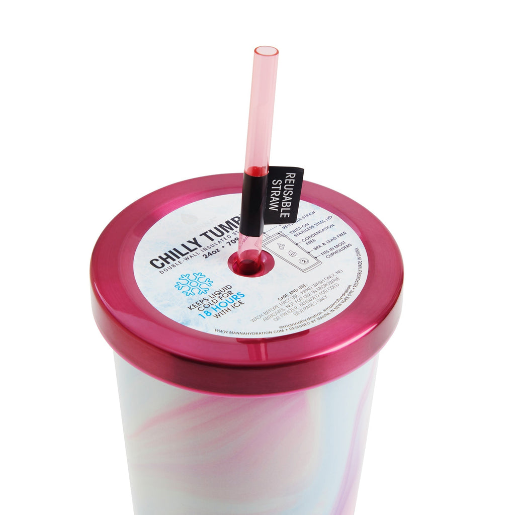 24 oz Marble Chilly Tumbler