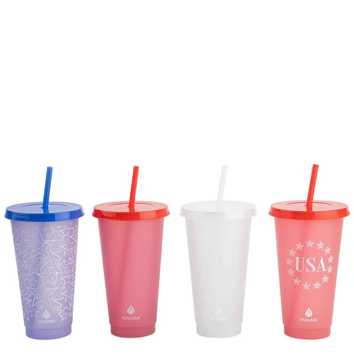 4PK 24 oz Patriotic Color Changing Cups