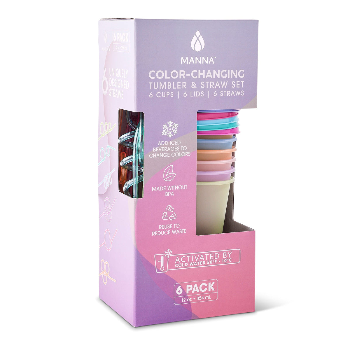 6-Piece Kid's Crazy Straws Color-Changing Cup Set