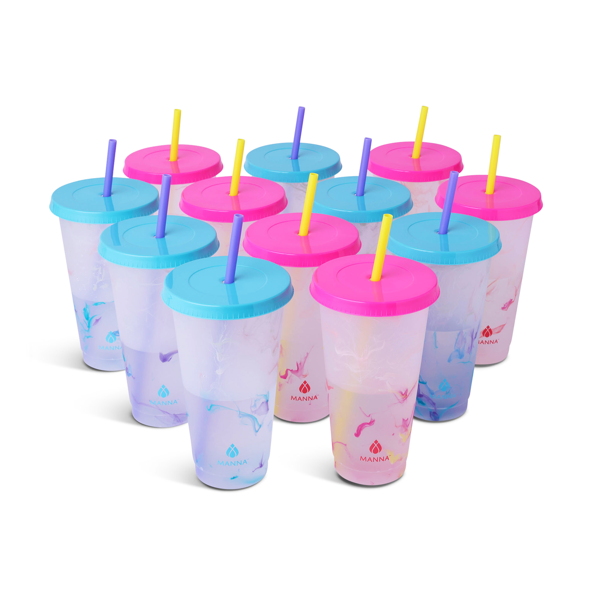 24-Piece Marble Color-Changing Cup Set