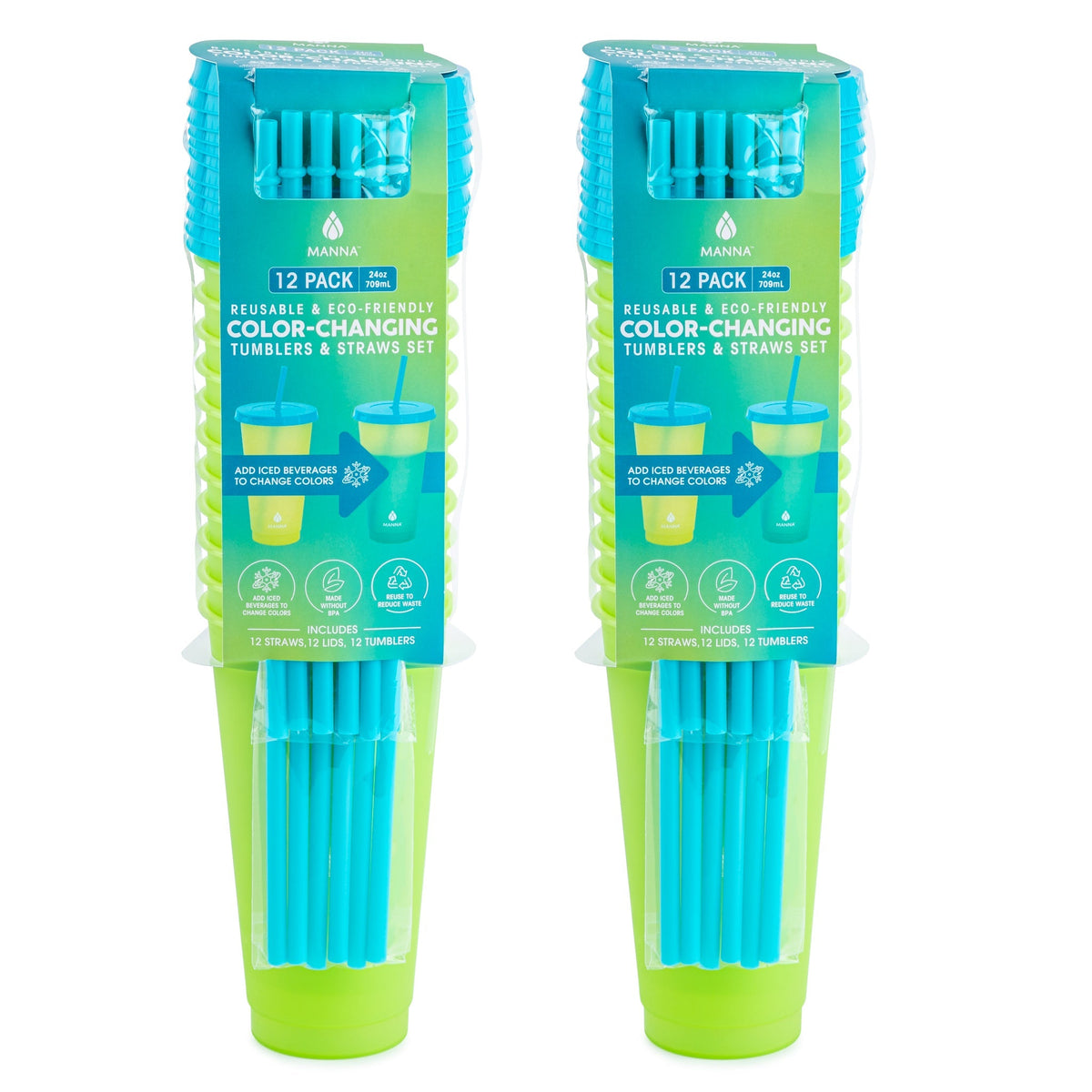 24-Piece Lime Color-Changing Cup Set